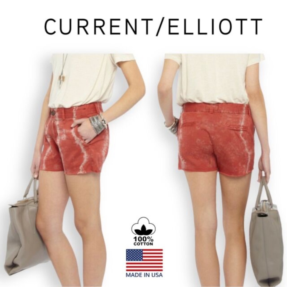 Current/Elliot Red Spark The Smart Short Tie Dye Shorts